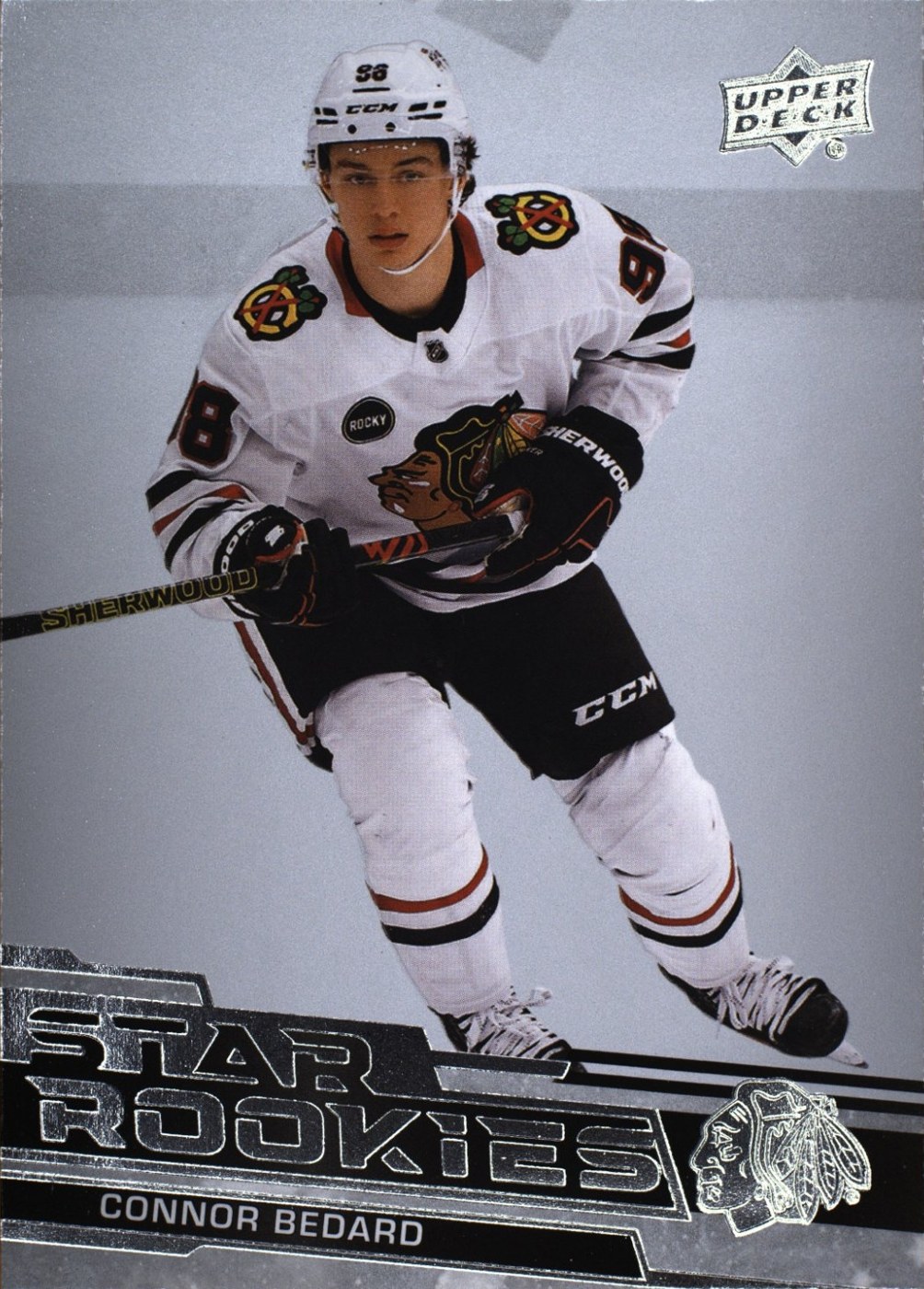 High-resolution TAG scan of the front of the Connor Bedard Star Rookies card