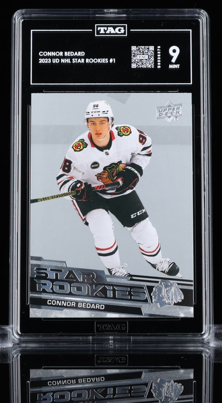 TAG slab photo of the Bedard card front