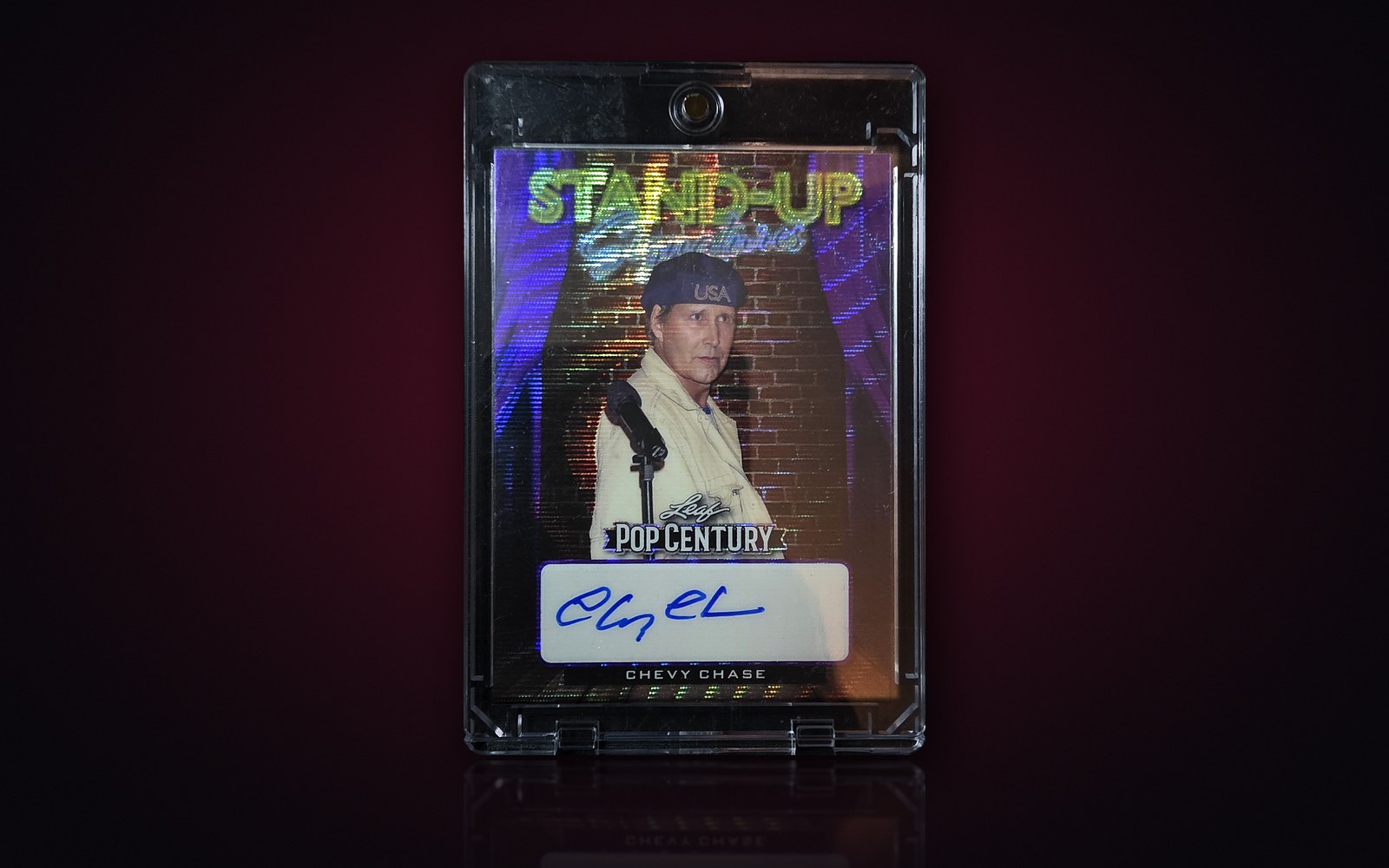 2022 Leaf Metal Pop Century Stand-Up Signatures Chevy Chase Auto, Purple Mojo 13/15
