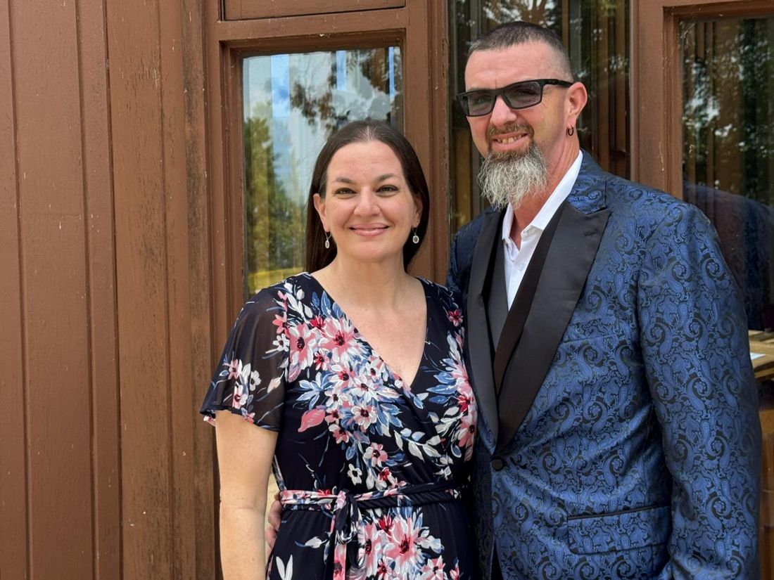 Paul and Diana dressed up