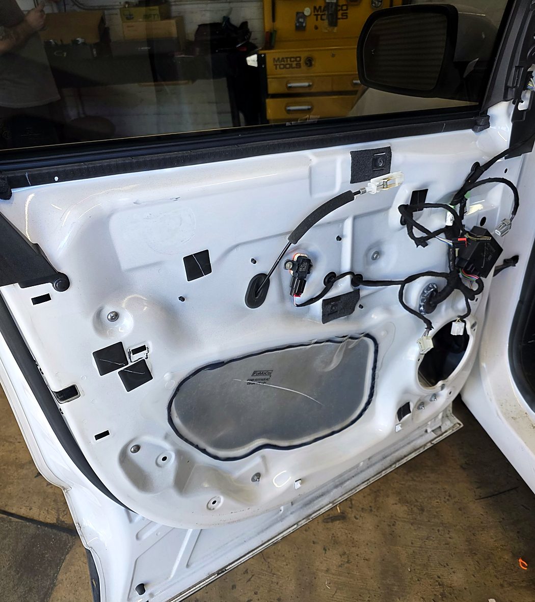 Ford Edge front door with the interior panel removed