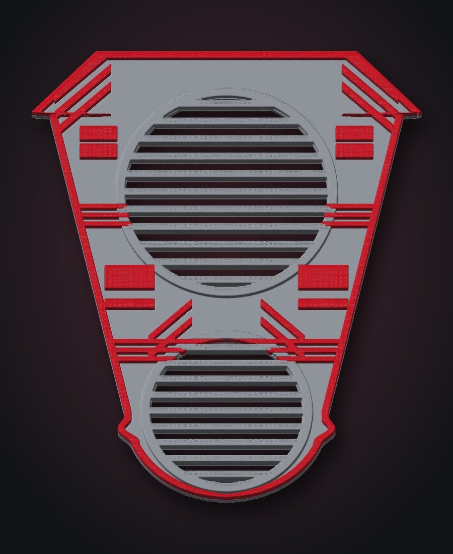 Two-color faceplate with slotted speaker grilles