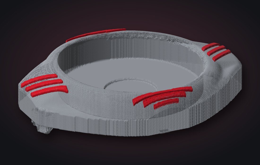 Round two-color base plinth for the dash pod
