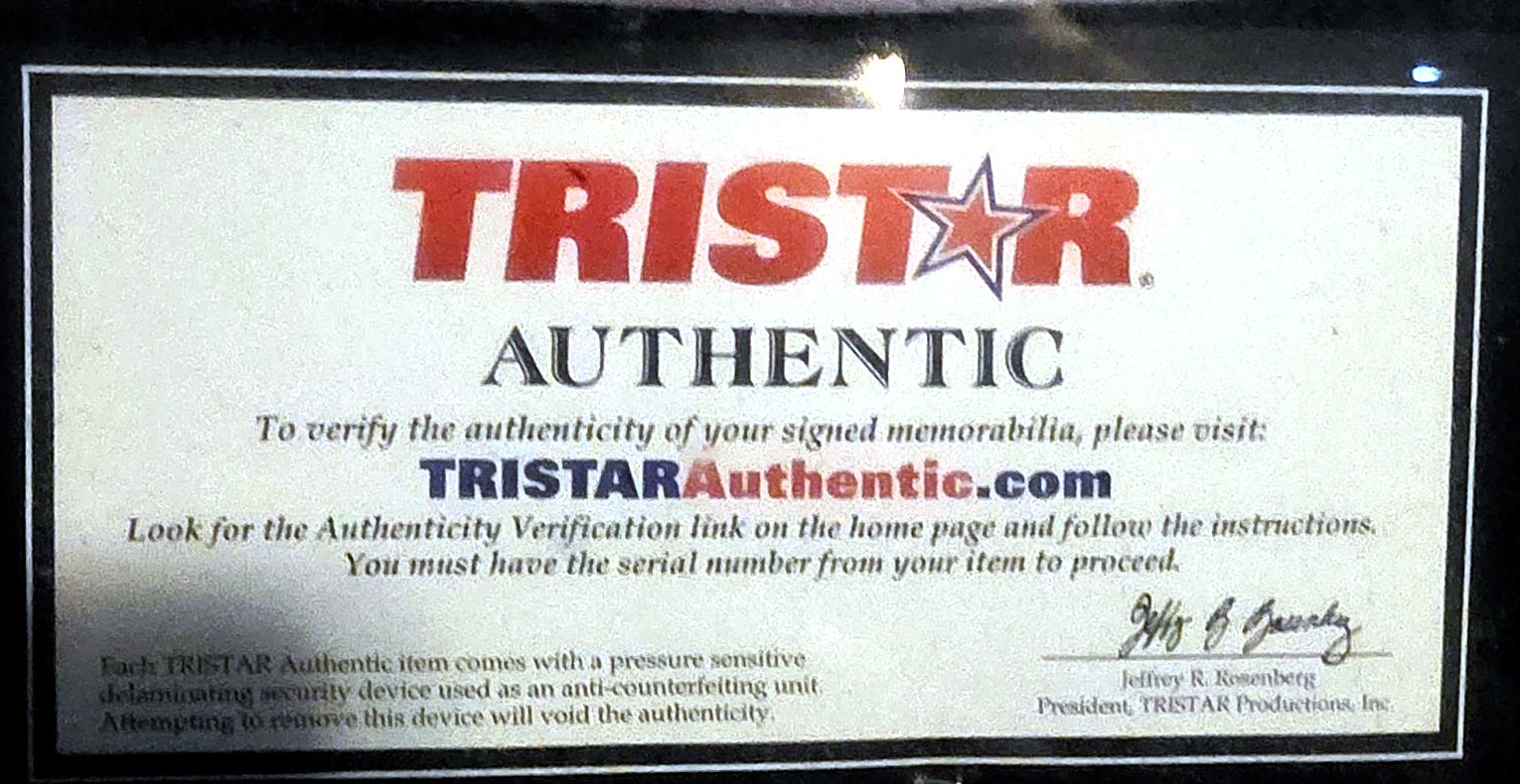 Tristar Authentic certificate card in the frame