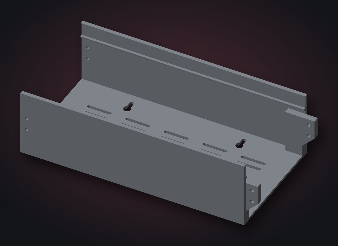 Middle module of the LED banner case, open side up