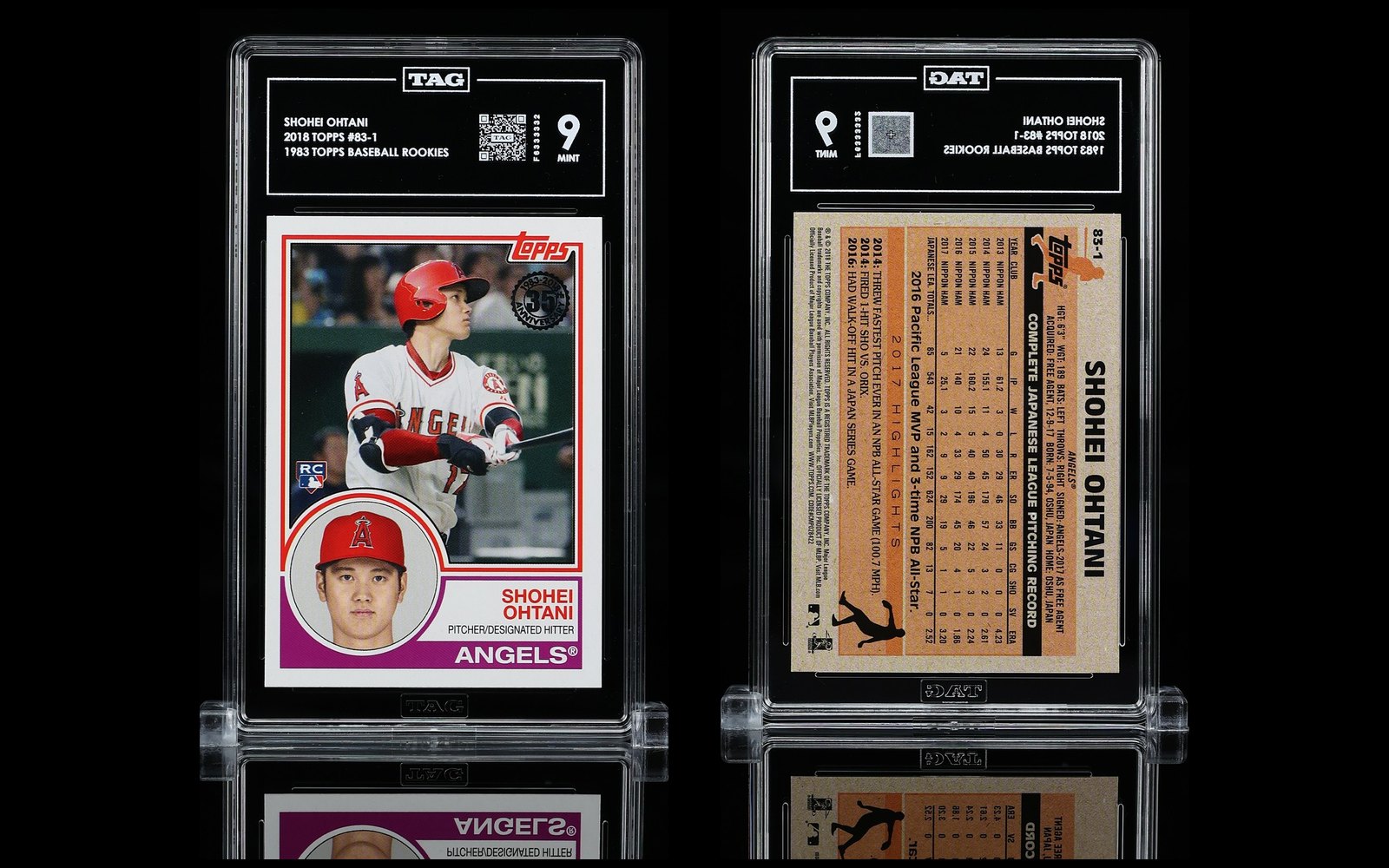 2018 Topps 1983 Topps Baseball Rookies #83-1 Shohei Ohtani, TAG 9