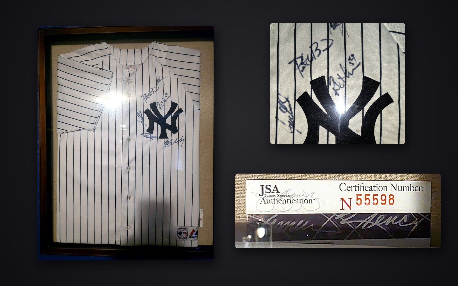 Yankees team-signed pinstripe jersey, JSA
